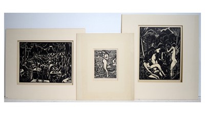 Lot 219 - John Buckland-Wright - Cafe Dansaut, Baigneuses Balinaise, and Venus | wood engravings