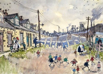 Lot 971 - Norman Cornish - Washing Day | watercolour and pen