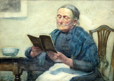 Lot 724 - William Irving - Never Alone with a Book | watercolour