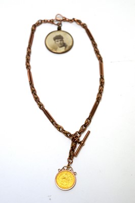Lot 161 - A 9ct yellow gold watch chain