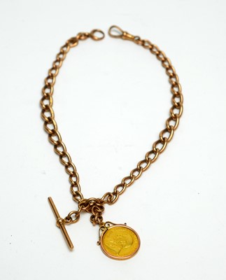 Lot 160 - A 9ct yellow gold twist curb link watch or Albert chain