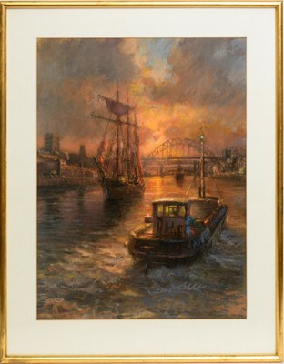 Lot 719 - Walter Holmes - The River Tyne and Tyne Bridge | pastel