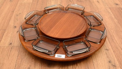 Lot 103 - Digsmed - A retro vintage mid 20th Century Danish teak wood Lazy Susan