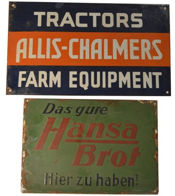Lot 107 - Two enamel advertising sign