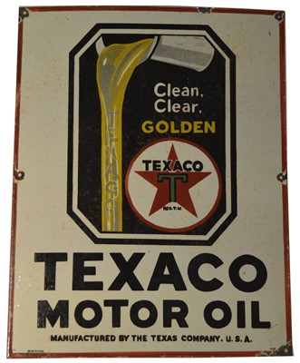 Lot 146 - ﻿An enamel advertising sign, ﻿Texaco Motor Oil