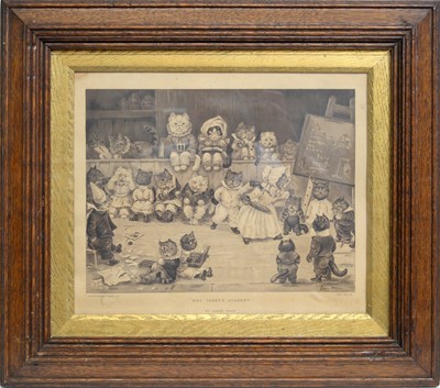Lot 706 - After Louis Wain - Mrs Tabby's Academy | lithograph