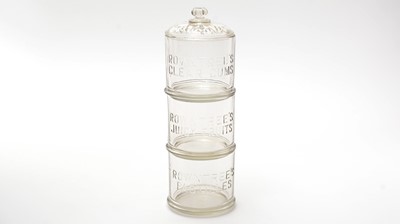 Lot 92 - A Rowntree's moulded glass stacking display