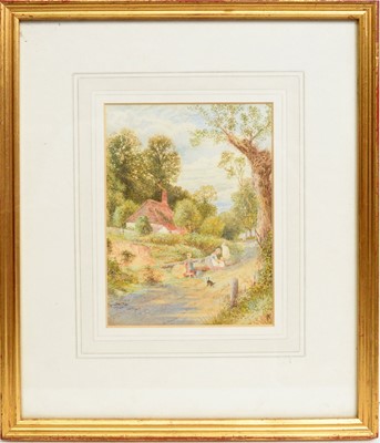 Lot 731 - Attributed to Myles Birket Foster - Learning to Walk | watercolour