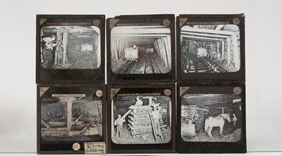 Lot 21 - Collection of early 20th Century Magic Lantern slides related to mining