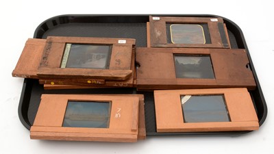 Lot 39 - A collection of 19th Century Victorian hand-painted mahogany framed Magic Lantern Slides