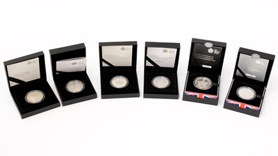 Lot 491 - The Royal Mint United Kingdom £5 Piedfort Silver Proof Coins