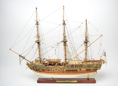 Lot 421 - A scale model of a ship.