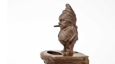 Lot 231 - A rare Victorian patinated bronze gas wall mounted lighter