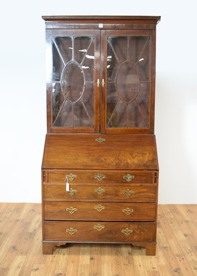Lot 30 - A George III mahogany bureau bookcase