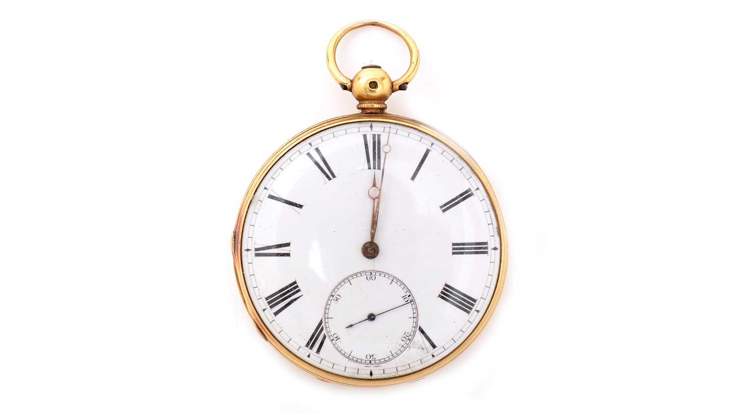Lot 621 - An 18ct yellow gold-cased open-faced pocket watch