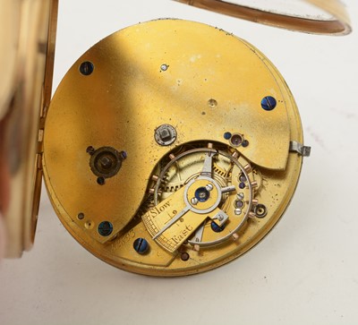Lot 621 - An 18ct yellow gold-cased open-faced pocket watch