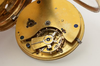 Lot 621 - An 18ct yellow gold-cased open-faced pocket watch