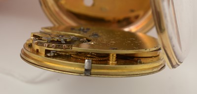 Lot 621 - An 18ct yellow gold-cased open-faced pocket watch