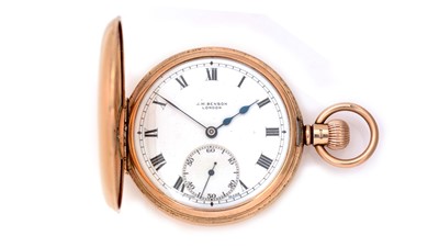 Lot 622 - J.W. Benson: a 9ct yellow gold-cased half-hunter pocket watch
