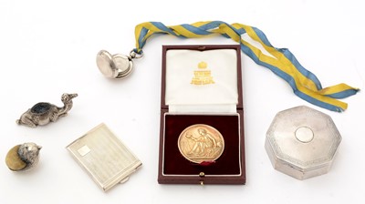 Lot 381 - An Edwardian silver novelty pin cushion in the form of a camel, and other items