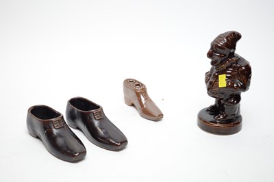 Lot 211 - A Victorian salt glazed pottery figure of Mr Punch; and other items