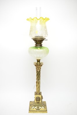 Lot 225 - A Victorian brass oil lamp