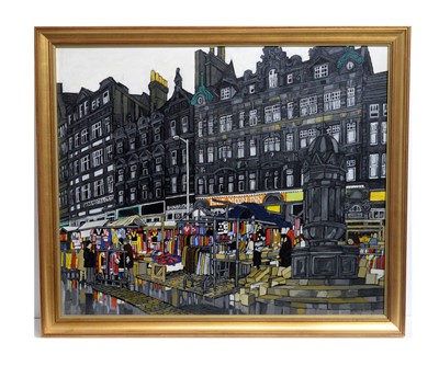 Lot 247 - Patricia Kelsall - Market Stall, Bigg Market, Newcastle | oil