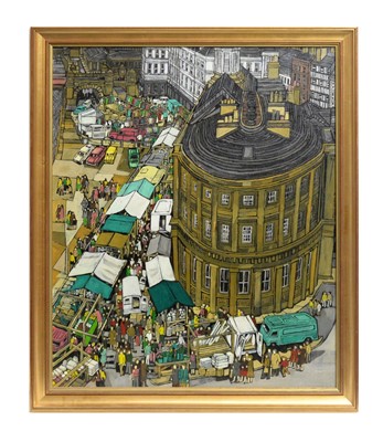 Lot 248 - Patricia Kelsall - Sunday Market, Quayside, Newcastle | oil