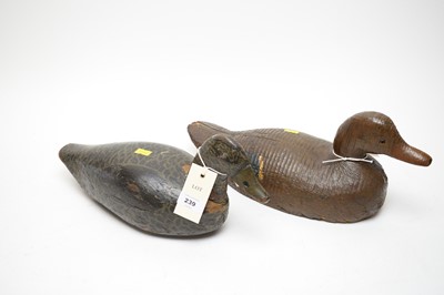 Lot 239 - A Victorian hand painted carved wood decoy duck