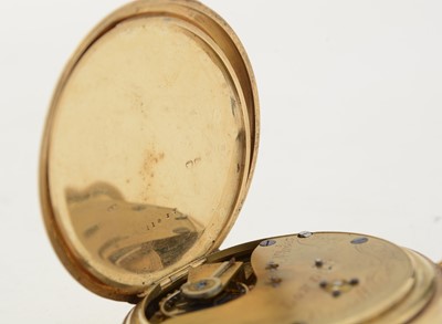 Lot 592 - M.J. Russell, London: an 18ct yellow gold-cased hunter pocket watch