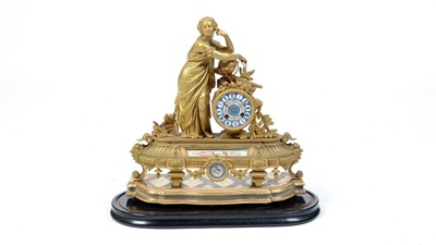 Lot 6 - Japy Freres: a late 19th Century French gilt metal figural mantel clock