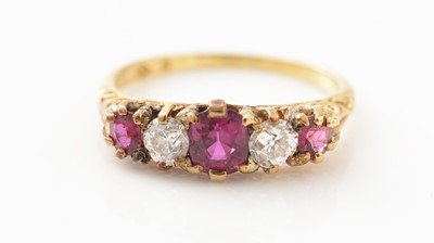 Lot 462 - A Victorian ruby and diamond ring