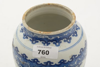 Lot 760 - Chines blue and white jar and cover