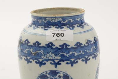 Lot 760 - Chines blue and white jar and cover