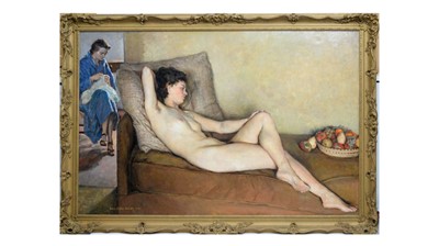 Lot 1036 - Paul-Émile Becat - Recumbent Nude in the Artist's Studio | oil