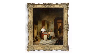 Lot 1039 - Willem Linnig - Proffering Flowers | oil