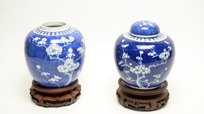 Lot 732 - Two Chinese blue and white ginger jars