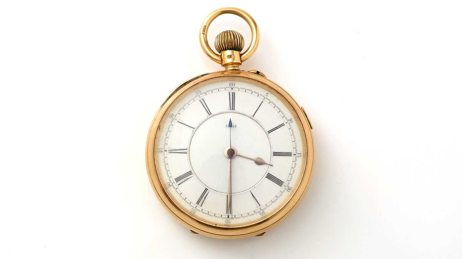 Lot 595 - An 18ct yellow gold cased open-faced pocket watch