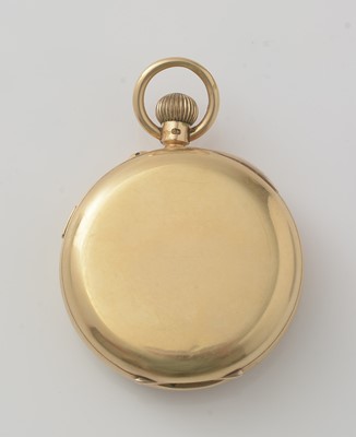Lot 595 - An 18ct yellow gold cased open-faced pocket watch