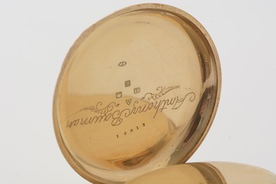 Lot 595 - An 18ct yellow gold cased open-faced pocket watch