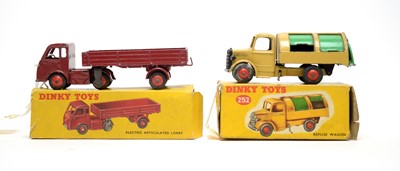Lot 160 - Dinky Toys Articulated Lorry and Refuse Wagon.