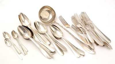 Lot 155 - A quantity of Belgian silver flatware