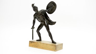 Lot 1271 - After Jacques-Louis David: Titus Tatius, patinated bronze