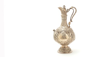 Lot 76 - A late Victorian silver “Cellini Pattern” ewer or hot water jug