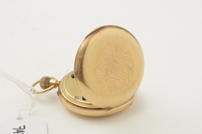 Lot 591 - An 18ct yellow gold cased half-hunter pocket watch