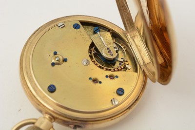 Lot 591 - An 18ct yellow gold cased half-hunter pocket watch