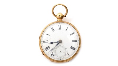 Lot 580 - Cozens Matthews & Sharpe, London: an 18ct yellow gold-cased open-faced pocket watch