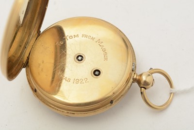 Lot 581 - John Campbell, Liverpool: an 18ct yellow gold-cased open-faced pocket watch