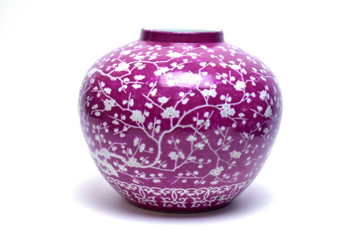 720 - Chinese plum glazed vase