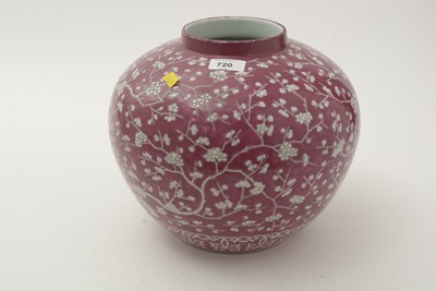 Lot 720 - Chinese plum glazed vase